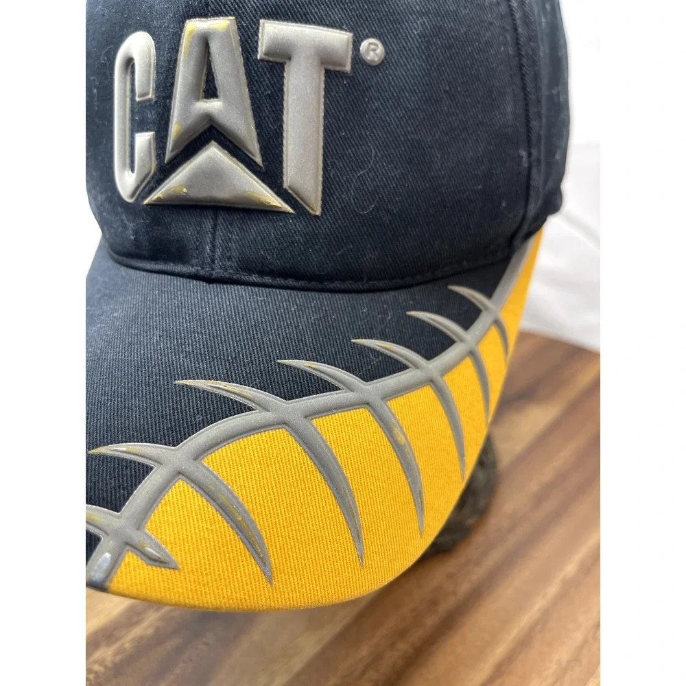 Caterpillar‎ Puffy CAT Logo Baseball Hat/Cap Adjustable Cotton Barb Wire Brim